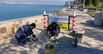 Değirmendere sahilinde hummalı çalışma