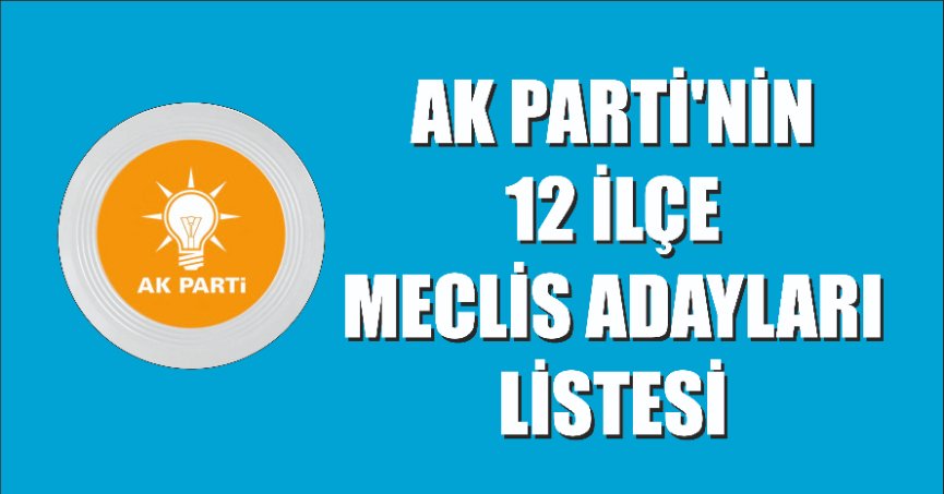 AK PARTİ’NİN 12 İLÇE MECLİS ADAYLARI LİSTESİ