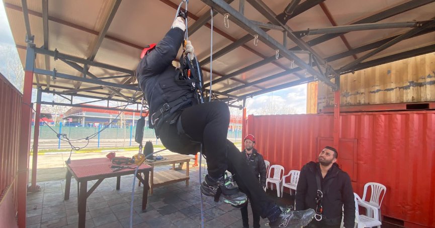 Büyükşehir İtfaiyesi’nden teleferik ekibine eğitim