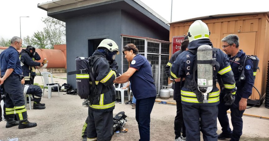 Tekirdağ’dan gelip itfaiyeden eğitim aldılar