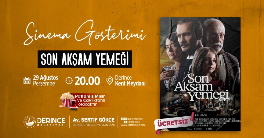 Derince Kent Meydanı’nda Sinema Şöleni