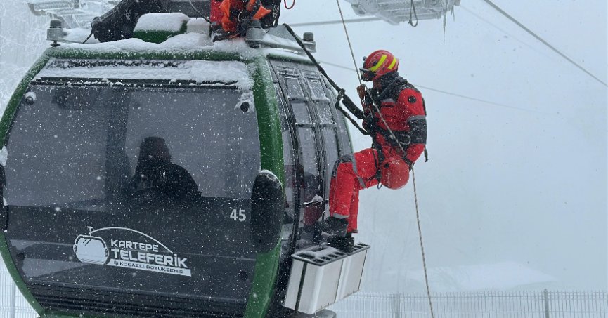 Kocaeli İtfaiyesi’nden nefes kesen eğitim tatbikatı