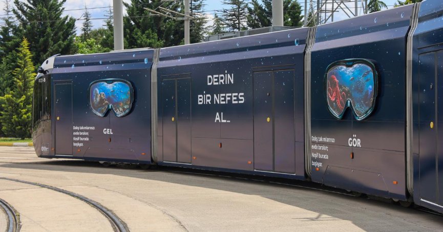 Kocaeli’de tramvaylar su altı dünyasına dönüştü