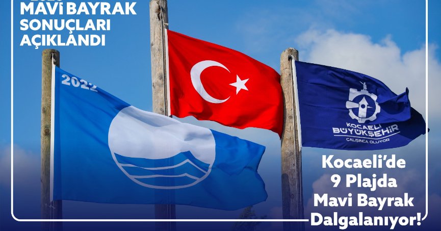 Kocaeli’de 9 plaja “Mavi Bayrak” gururu
