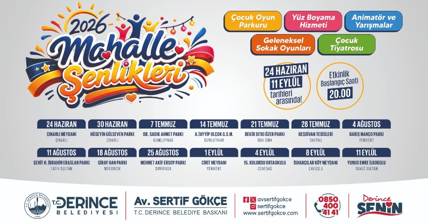 Derince’de Mahalle Şenlikleri Başlıyor