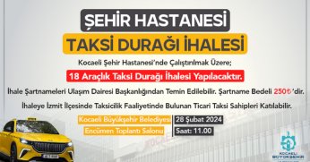 Şehir Hastanesi için 18 araçlık taksi ihalesi