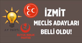 Cumhur İttifakının İzmit Belediyesi meclis listesi