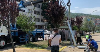 Değirmendere sahiline dekoratif aydınlatma