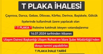 8 ilçede 86 yeni T plaka için ihale yapılacak