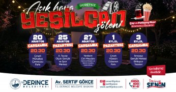 Derince’de Açık Havada Sinema Şöleni Başlıyor